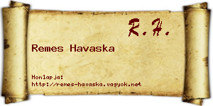 Remes Havaska névjegykártya